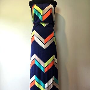 Trixxi Strapless Geometric Print Lpng Maxi Dress Small
